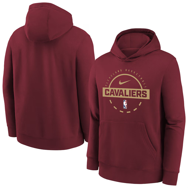 Men's Cleveland Cavaliers Wine 2025/26 Practice Club Pullover Hoodie